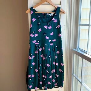 Boden Floral Sleeveless Stretch A Line Midi Dress 8P